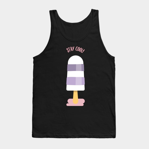 Stay cool violet and white popsicle Tank Top by InkyArt